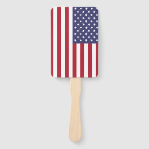 Patriotic set of hand fans with flag of USA