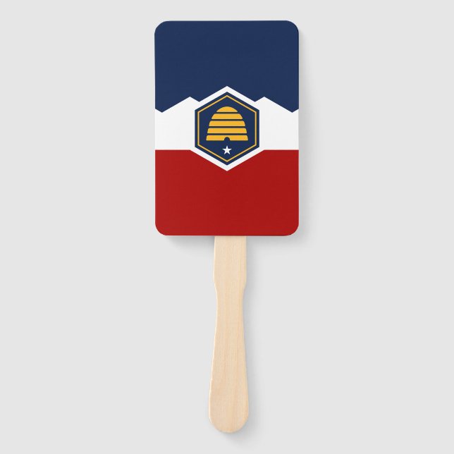 Patriotic set of hand fans with flag of Utah (Front)