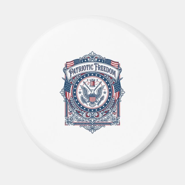 Patriotic Sewing Circle Vector Graphic Tee Magnet (Front)