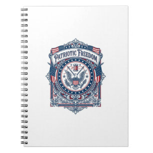 Patriotic Sewing Circle Vector Graphic Tee Notebook