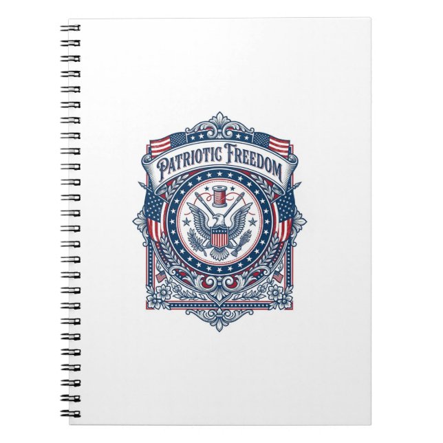 Patriotic Sewing Circle Vector Graphic Tee Notebook (Front)