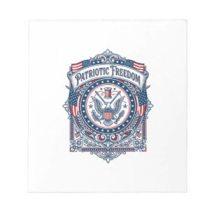 Patriotic Sewing Circle Vector Graphic Tee Notepad