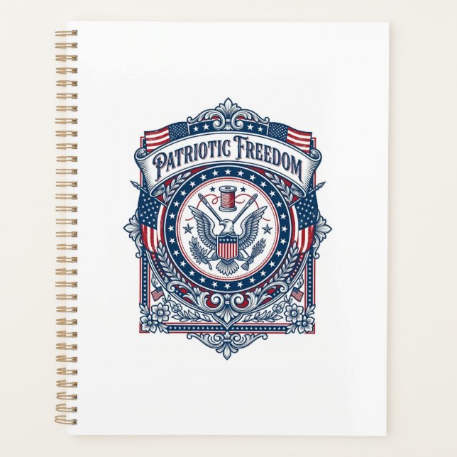 Patriotic Sewing Circle Vector Graphic Tee Planner (Front)