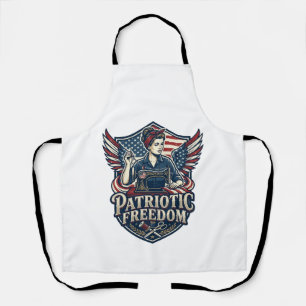 Patriotic Sewing Mum Vector Graphic Tee_1 Apron
