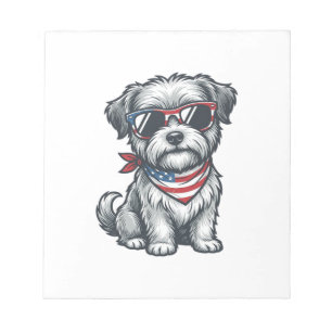 Patriotic Shaggy Dog Vintage Engraving Tank Top_1 Notepad