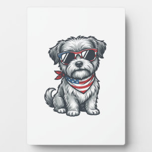 Patriotic Shaggy Dog Vintage Engraving Tank Top_1 Plaque