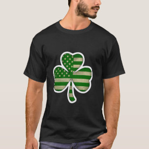 Patriotic Shamrock Celtic Knot with American Flag T-Shirt