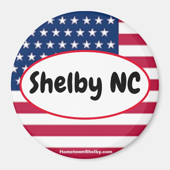 Patriotic Shelby NC Refrigerator Magnet (Front)