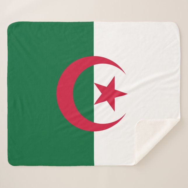 Patriotic Sherpa Blanket with Algeria flag (Front (Horizontal))