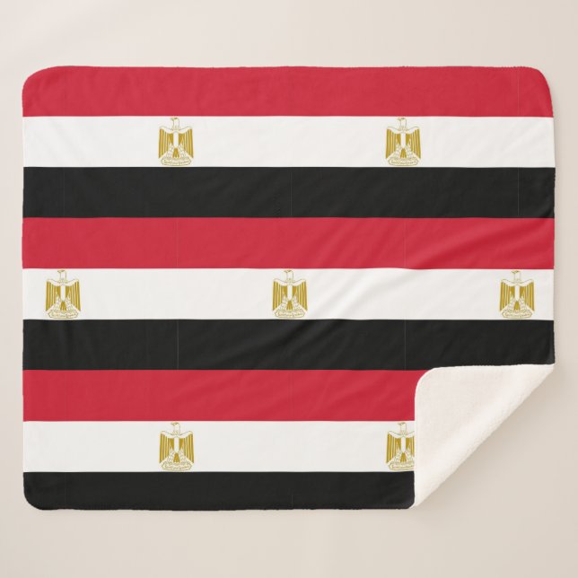 Patriotic Sherpa Blanket with Egypt flag (Front (Horizontal))