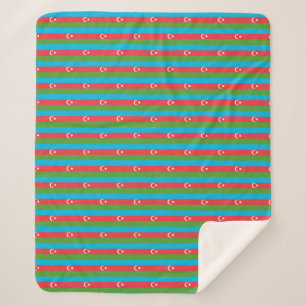 Patriotic Sherpa Blanket with flag of Azerbaijan