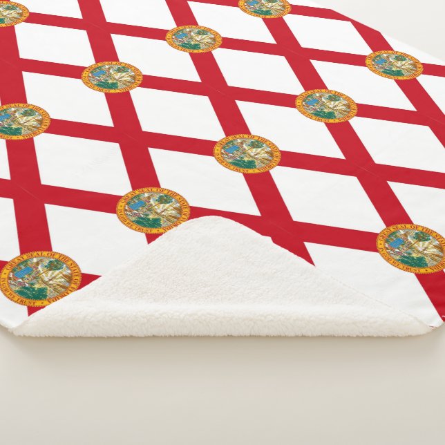 Patriotic Sherpa Blanket with flag of Florida (3/4)