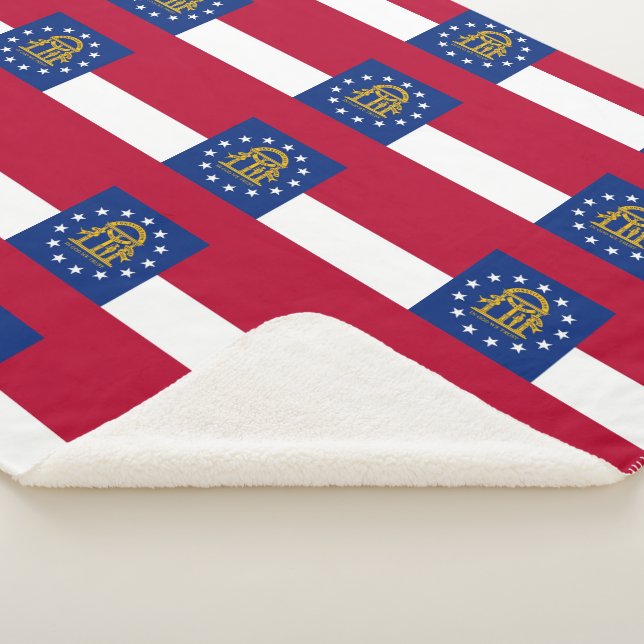 Patriotic Sherpa Blanket with flag of Georgia (3/4)