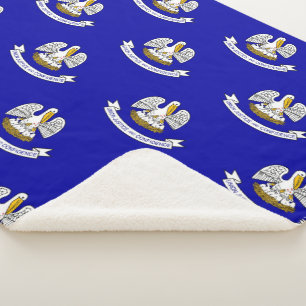 Patriotic Sherpa Blanket with flag of Louisiana