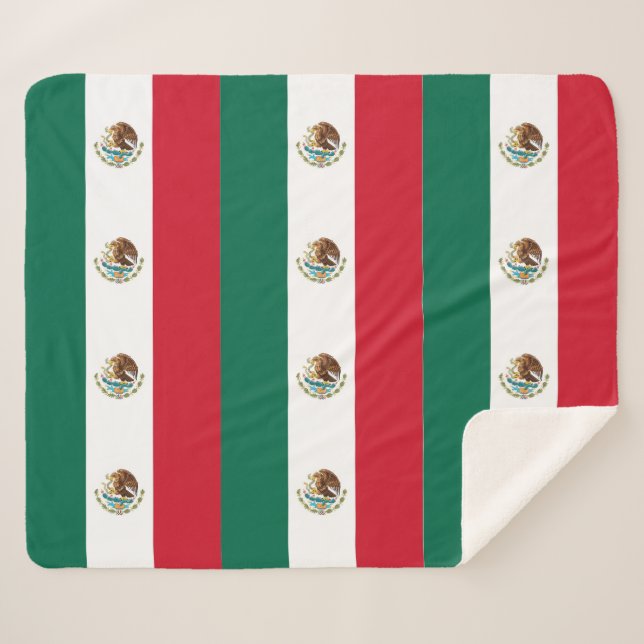 Patriotic Sherpa Blanket with Mexico flag (Front (Horizontal))