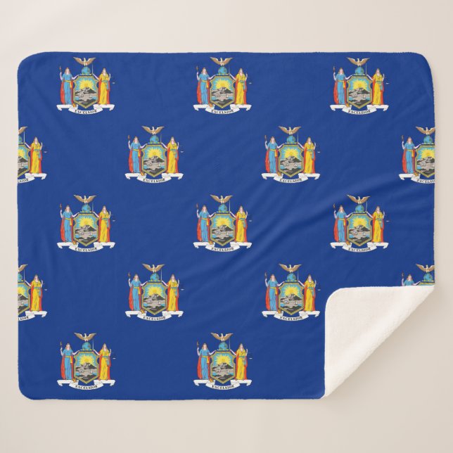 Patriotic Sherpa Blanket with New York flag (Front (Horizontal))