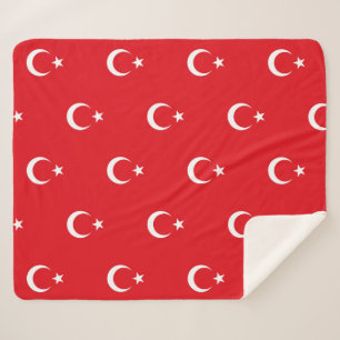 Patriotic Sherpa Blanket with Turkey flag
