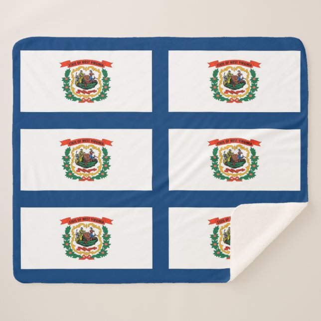 Patriotic Sherpa Blanket with West Virginia flag (Front (Horizontal))
