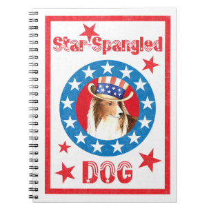 Patriotic Shetland Sheepdog Notebook