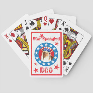 Patriotic Shetland Sheepdog Playing Cards