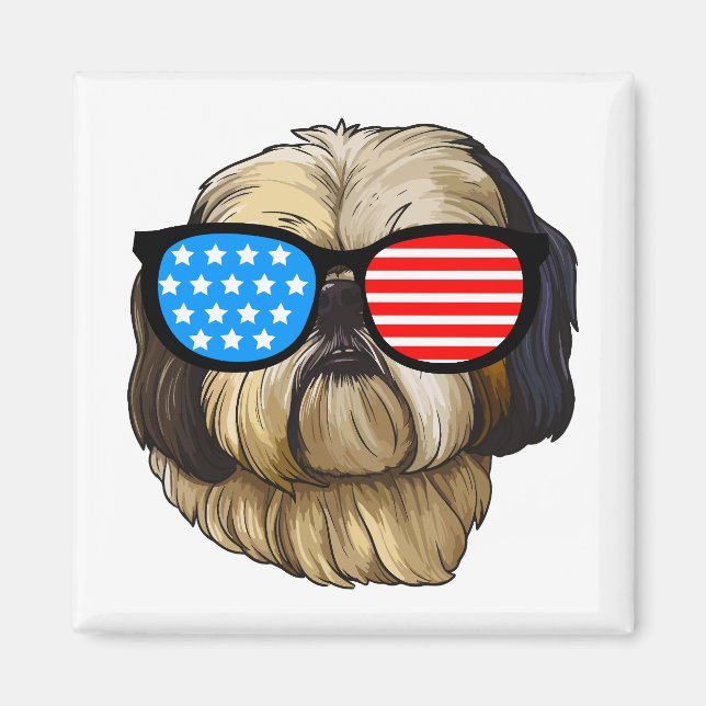 Patriotic Shih Tzu Magnet (Front)