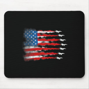 Patriotic Shirts Men Jet Red White Blue Usa Flag 4 Mouse Mat