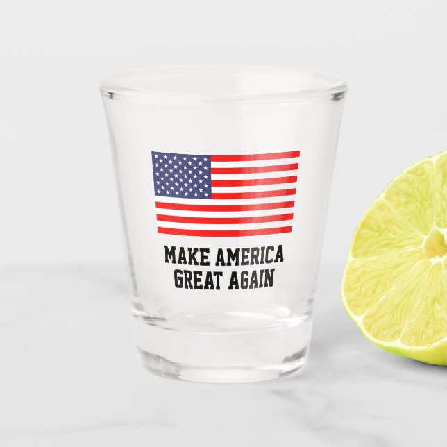 Patriotic shot glass with American flag - MAGA (Front)