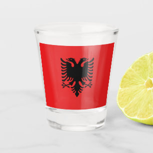 Patriotic shot glass with flag of Albania