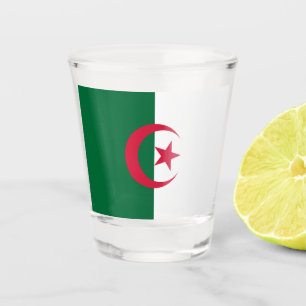 Patriotic shot glass with flag of Algeria