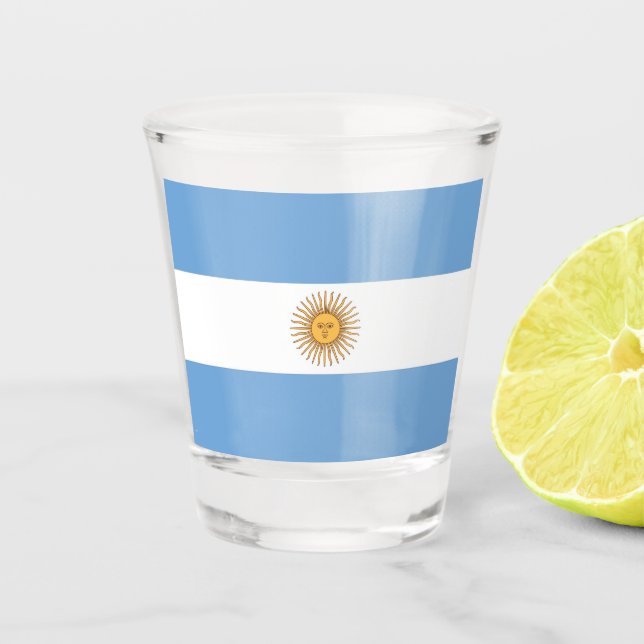 Patriotic shot glass with flag of Argentina (Front)
