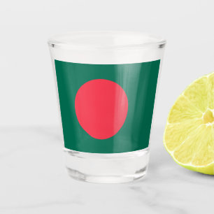 Patriotic shot glass with flag of Bangladesh