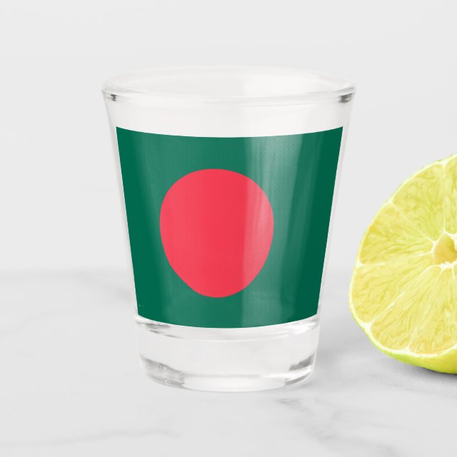 Patriotic shot glass with flag of Bangladesh (Front)