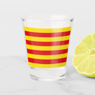Patriotic shot glass with flag of Catalonia
