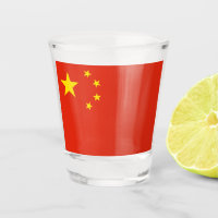 Patriotic shot glass with flag of China