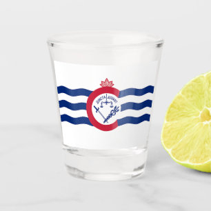 Patriotic shot glass with flag of Cincinnati