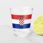 Patriotic shot glass with flag of Croatia<br><div class="desc">Indulge in a taste of Croatian pride with this captivating shot glass, adorned with the distinctive flag of Croatia! Crafted to perfection, this shot glass showcases the bold red and white chequerboard pattern, symbolising the rich history and vibrant culture of Croatia. Whether you're celebrating a special occasion or adding to...</div>