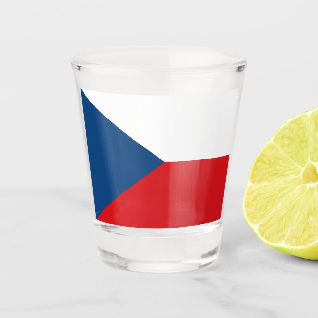 Patriotic shot glass with flag of Czech Republic (Front)