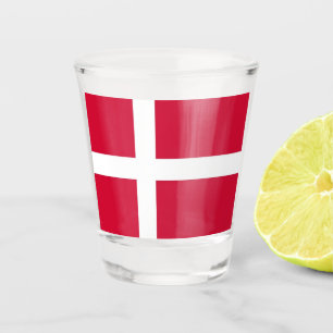 Patriotic shot glass with flag of Denmark