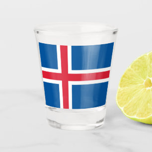 Patriotic shot glass with flag of Iceland