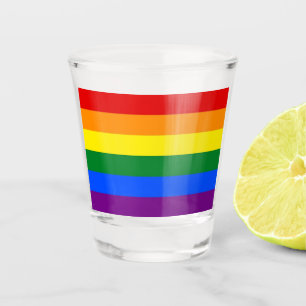 Patriotic shot glass with flag of LGBT