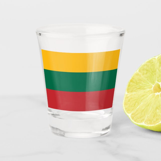 Patriotic shot glass with flag of Lithuania (Front)