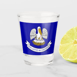 Patriotic shot glass with flag of Louisiana
