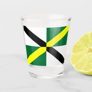 Patriotic shot glass with flag of Monterey