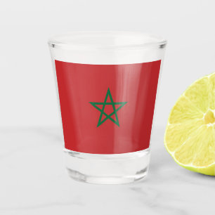 Patriotic shot glass with flag of Morocco