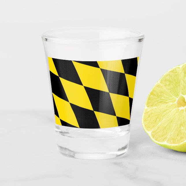 Patriotic shot glass with flag of Munich (Front)