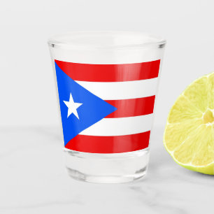 Patriotic shot glass with flag of Puerto Rico