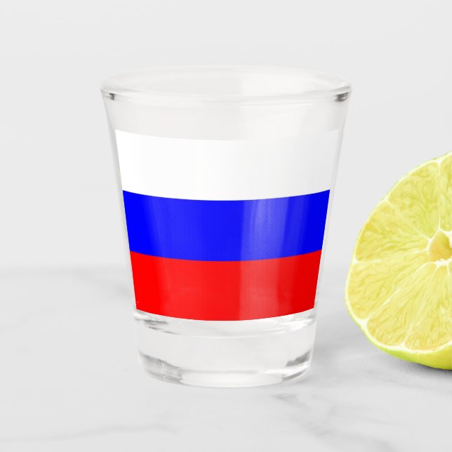 Patriotic shot glass with flag of Russia (Front)