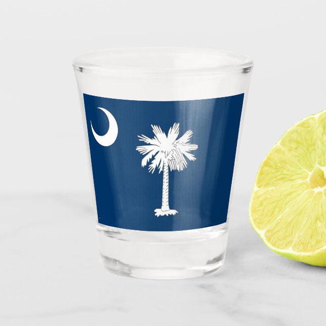 Patriotic shot glass with flag of South Carolina (Front)