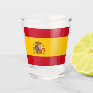 Patriotic shot glass with flag of Spain