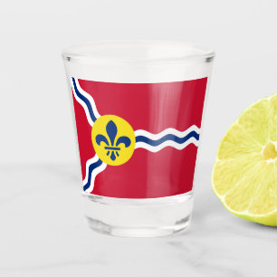 Patriotic shot glass with flag of St. Louis